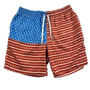 Mens Chubbies American Flag Swim Trunks Board Shorts Lined 7'' Size Medium USA